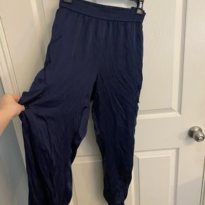 BCBG Navy Blue Satin joggers